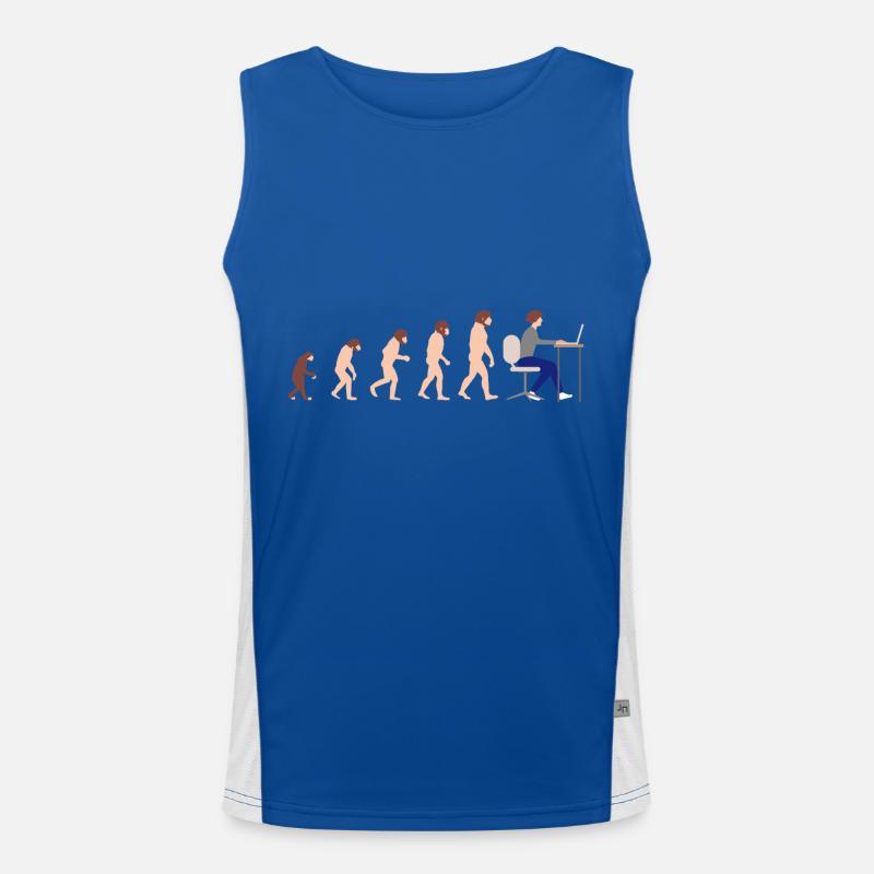 Evolution Entwickler Programmierer Lustiges Gift Funktionelles Kontrast-Tank Top für Männer 