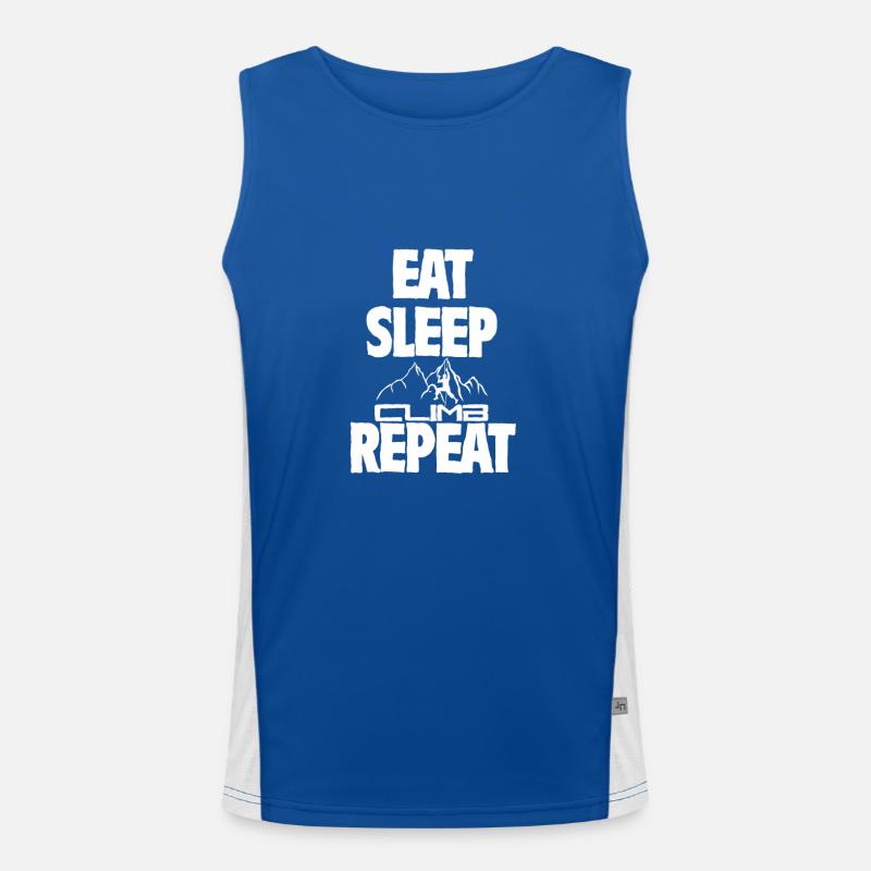 Climbing bouldering hiking gift saying climb Men's Functional Contrast Tank Top 