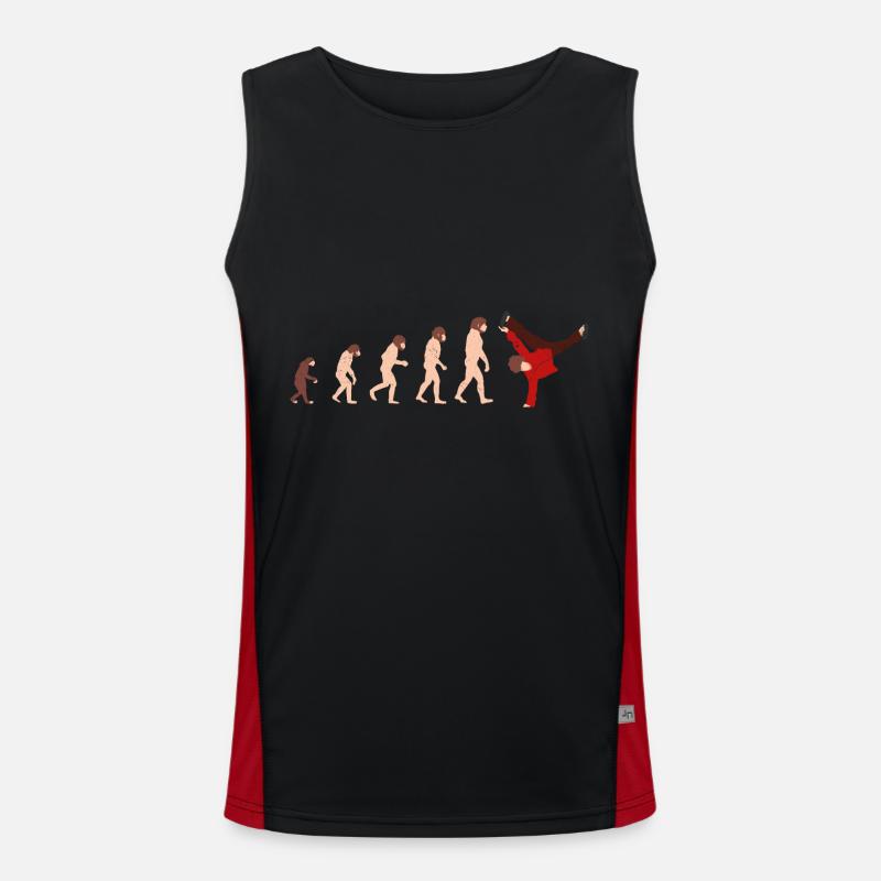 Evolution Breakdance Idée cadeau drôle Débardeur respirant contrasté Homme 