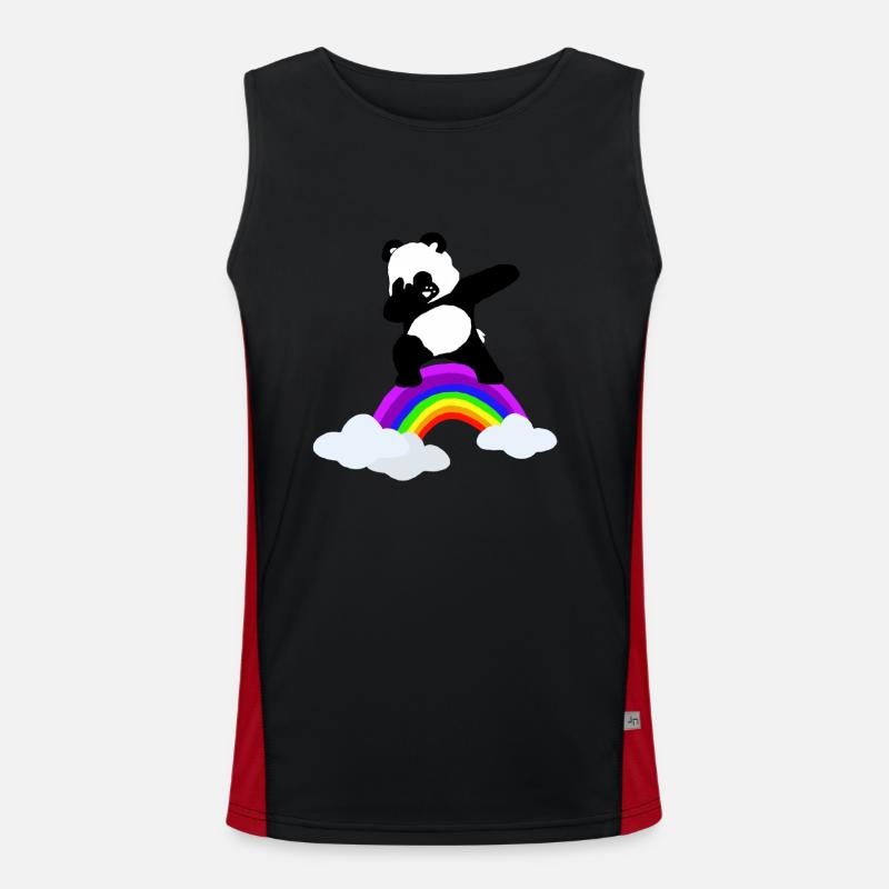 Dabbender Panda Regenbogen Kinder Baby Funktionelles Kontrast-Tank Top für Männer 