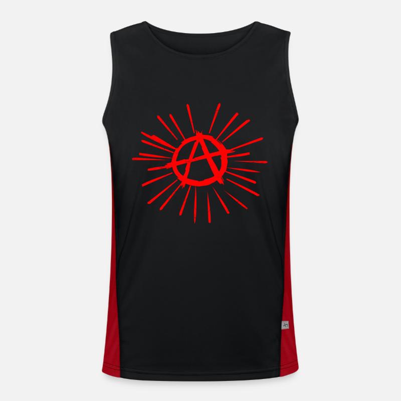 Symbol Anarchie Geschenkidee Funktionelles Kontrast-Tank Top für Männer 
