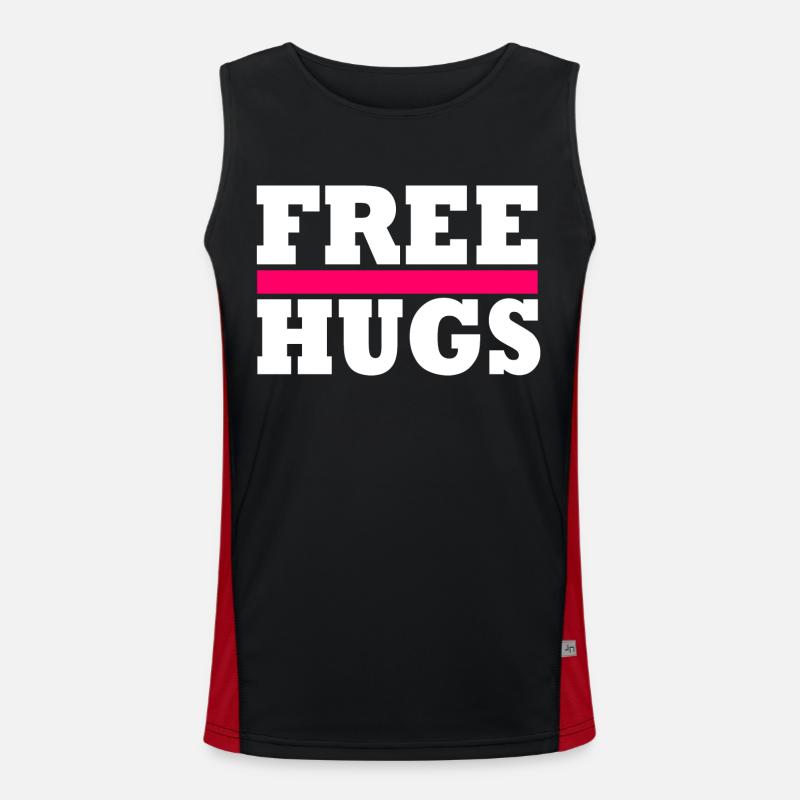 Free Hugs - Men's Functional Contrast Tank Top  - black/red