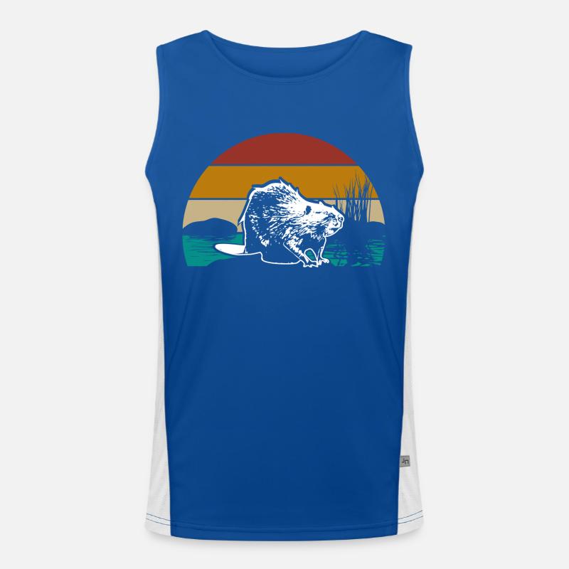 Biber Tier Funktionelles Kontrast-Tank Top für Männer 
