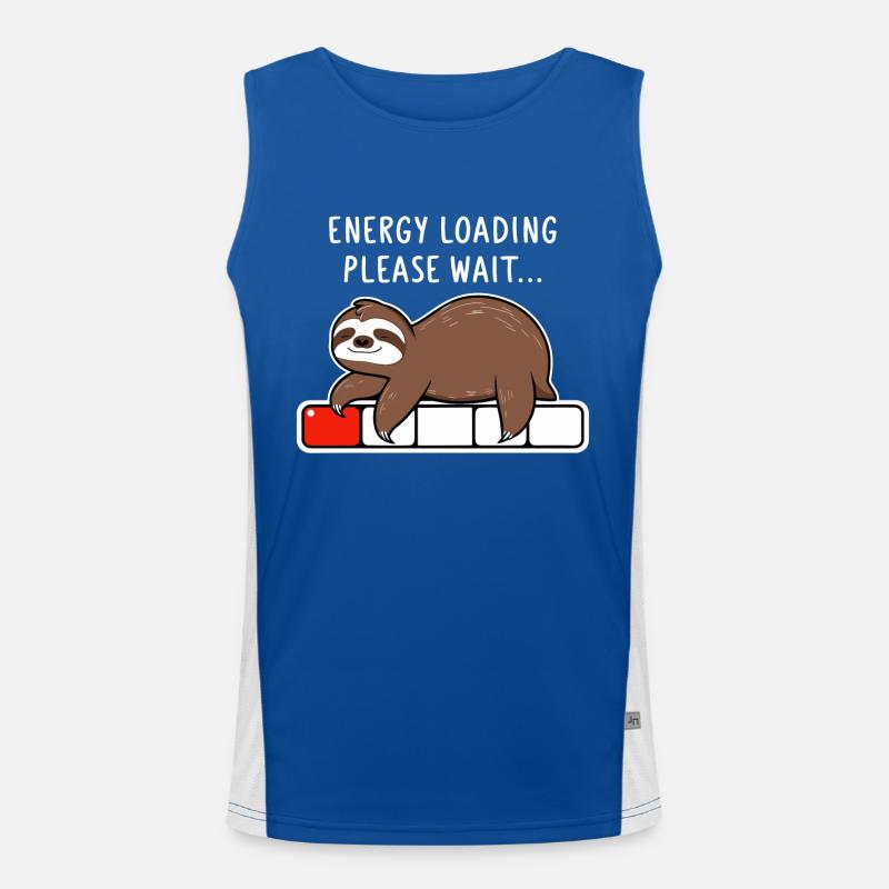 Faultier Energy Loading Please Wait Funktionelles Kontrast-Tank Top für Männer 