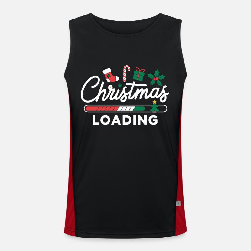 Christmas Loading Loading Bar Christmas - Men's Functional Contrast Tank Top - black/red