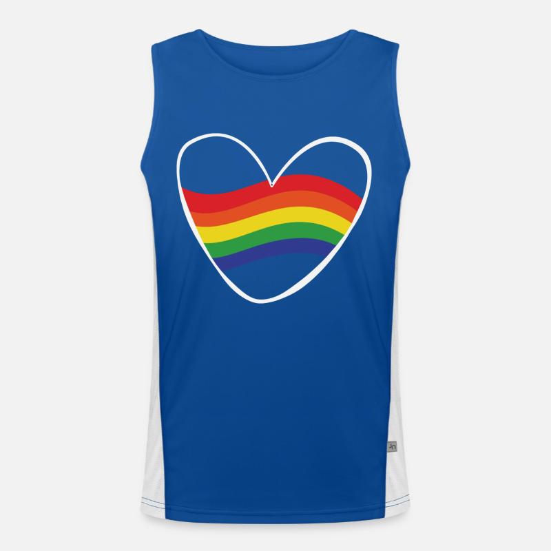 Rainbow heart | Gift Idea | LGBT Men's Functional Contrast Tank Top 