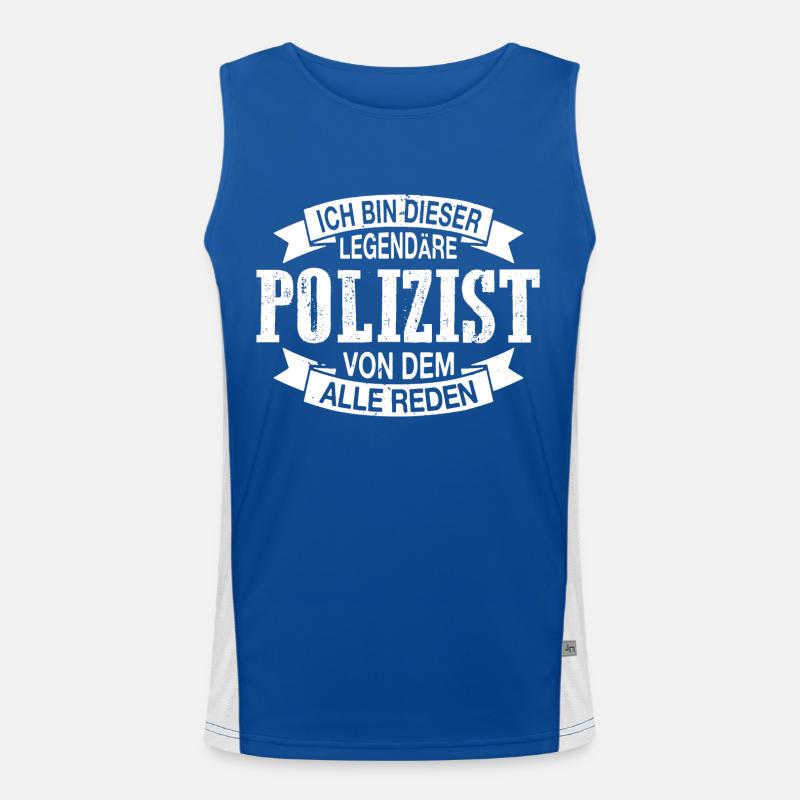 Legendärer Polizist, Geschenkidee, Polizei, Fun Funktionelles Kontrast-Tank Top für Männer 
