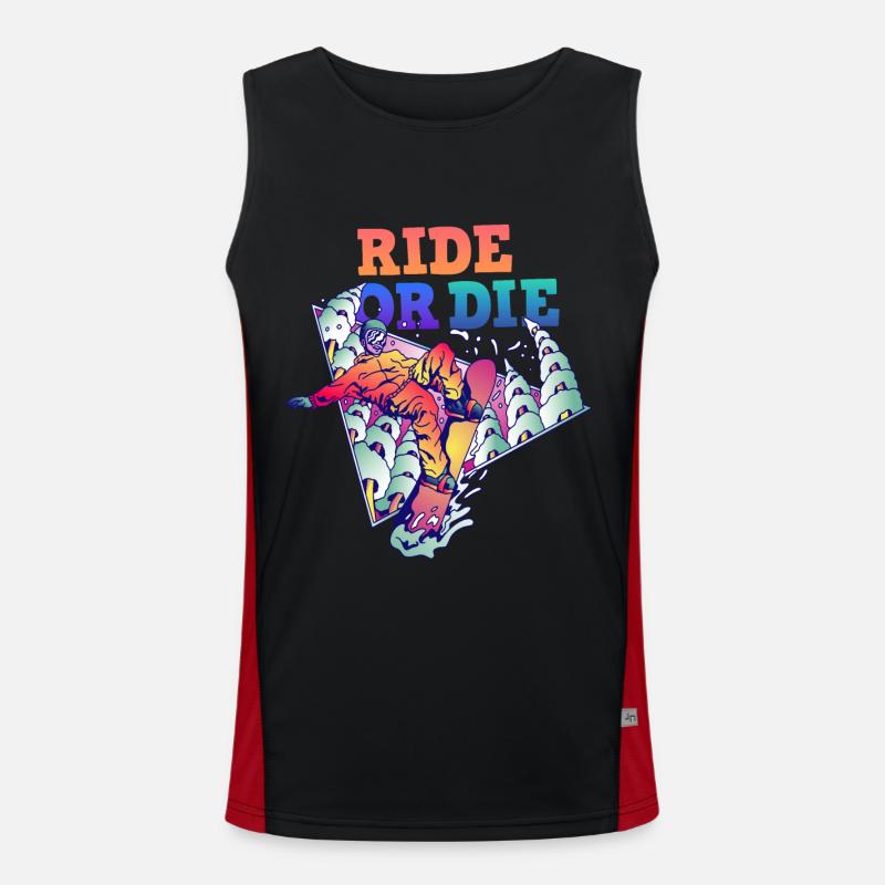 Snowboarder Ride or Die Funktionelles Kontrast-Tank Top für Männer 