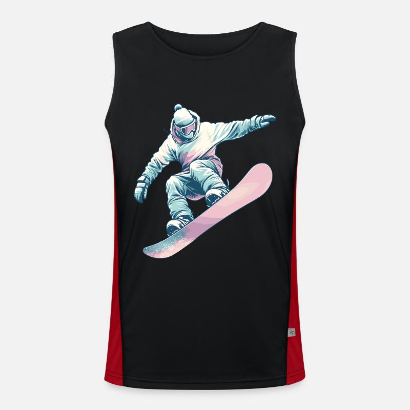 Snowboarder with pastel colors Men's Functional Contrast Tank Top 