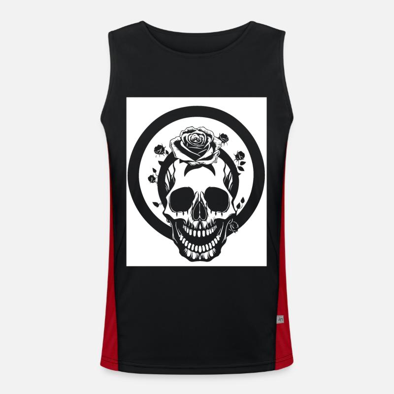 Horror Skull Skull Art Skull Gothic Heavy Metal Men's Functional Contrast Tank Top 