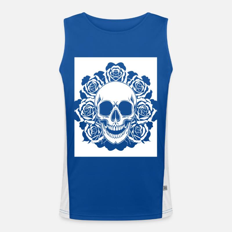 Horror Schädel Schädel Kunst Schädel Gothic Heavy Metal Funktionelles Kontrast-Tank Top für Männer 