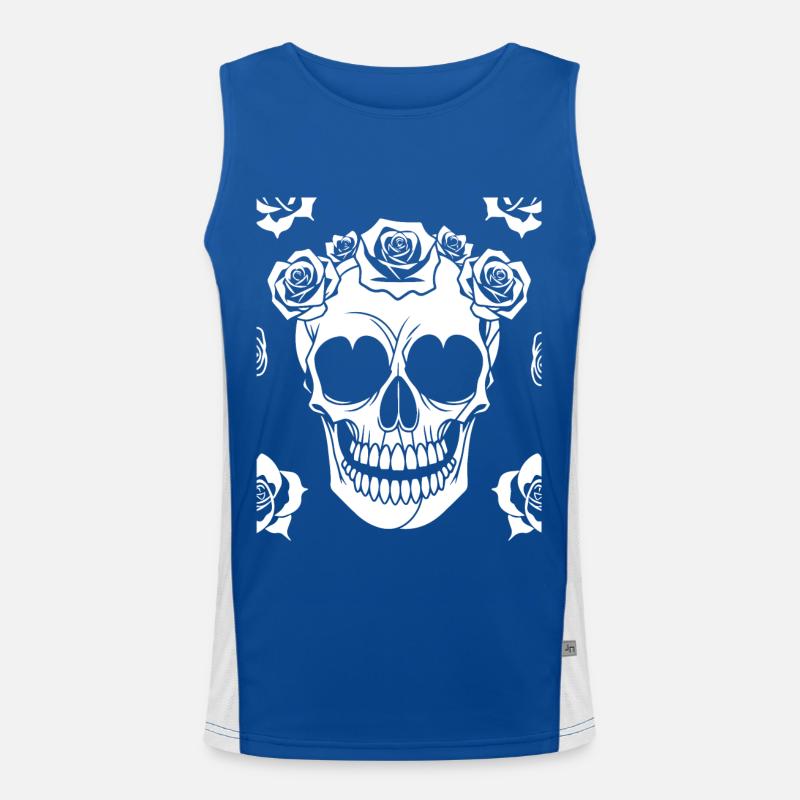 Horror Schädel Schädel Kunst Schädel Gothic Heavy Metal Funktionelles Kontrast-Tank Top für Männer 