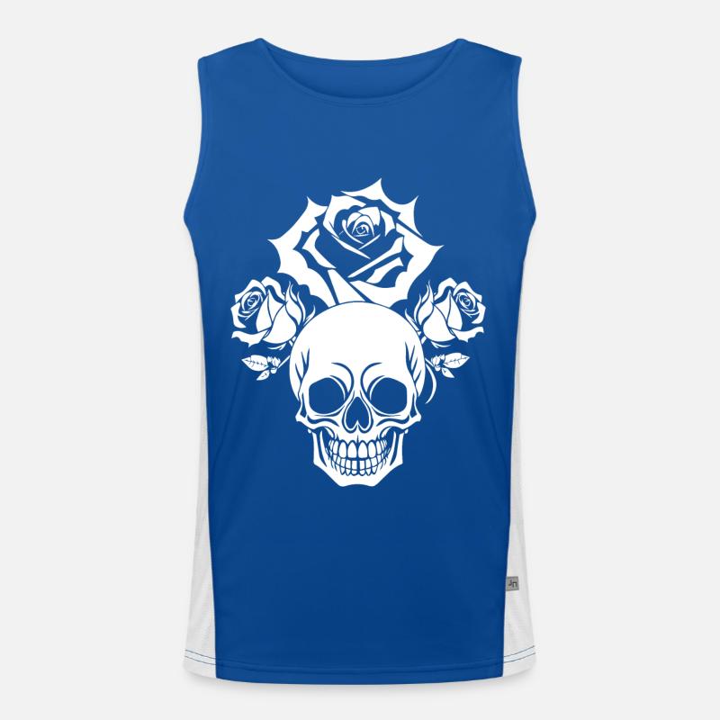Horror Schädel Schädel Kunst Schädel Gothic Heavy Metal Funktionelles Kontrast-Tank Top für Männer 