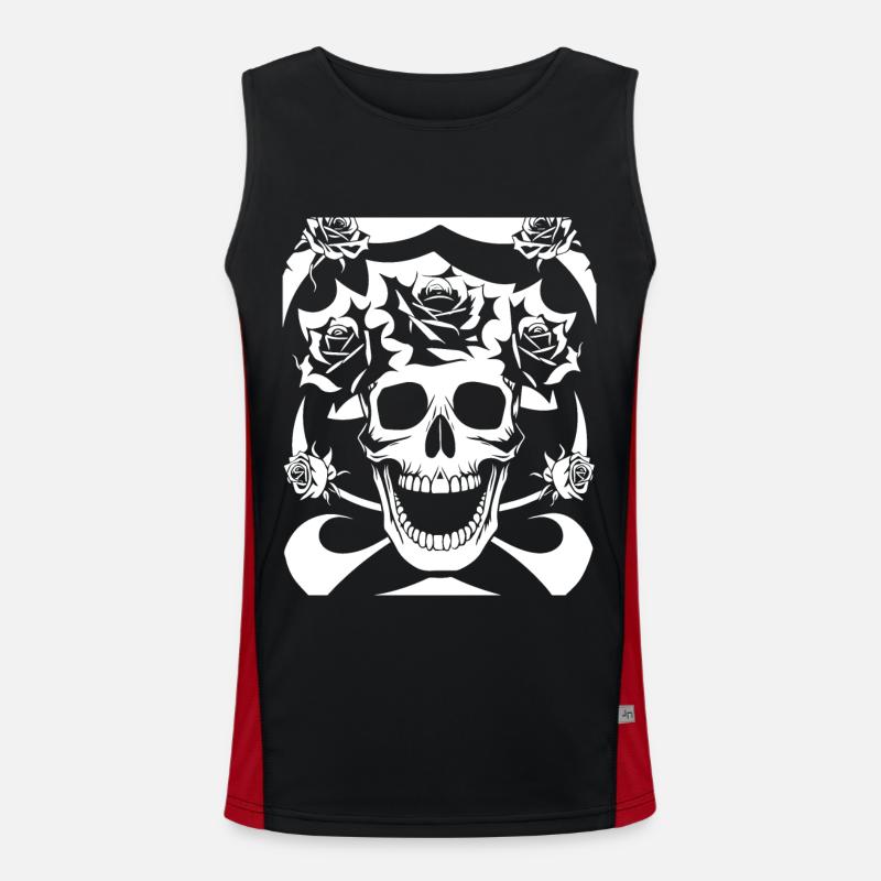 Horror Schädel Schädel Kunst Schädel Gothic Heavy Metal Funktionelles Kontrast-Tank Top für Männer 