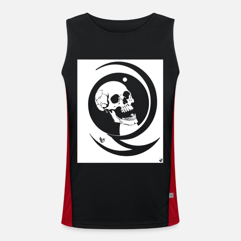 Horror Schädel Schädel Kunst Schädel Gothic Heavy Metal Funktionelles Kontrast-Tank Top für Männer 