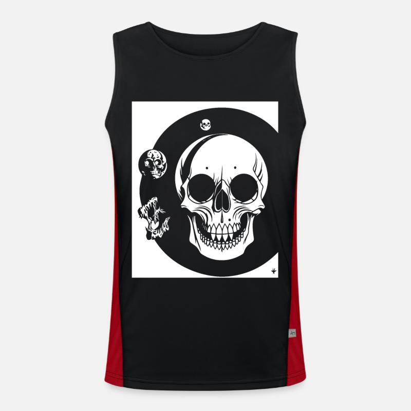 Horror Schädel Schädel Kunst Schädel Gothic Heavy Metal Funktionelles Kontrast-Tank Top für Männer 