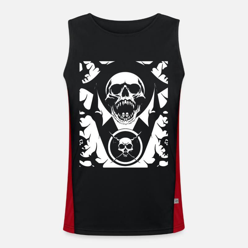Horror Schädel Schädel Kunst Schädel Gothic Heavy Metal Funktionelles Kontrast-Tank Top für Männer 