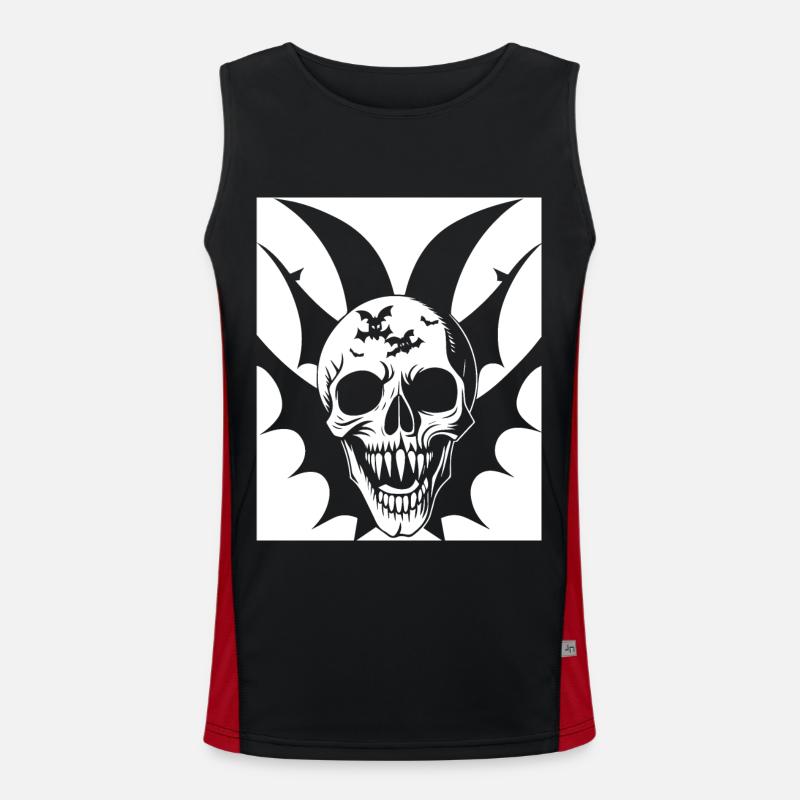 Horror Skull Skull Art Skull Gothic Heavy Metal Men's Functional Contrast Tank Top 