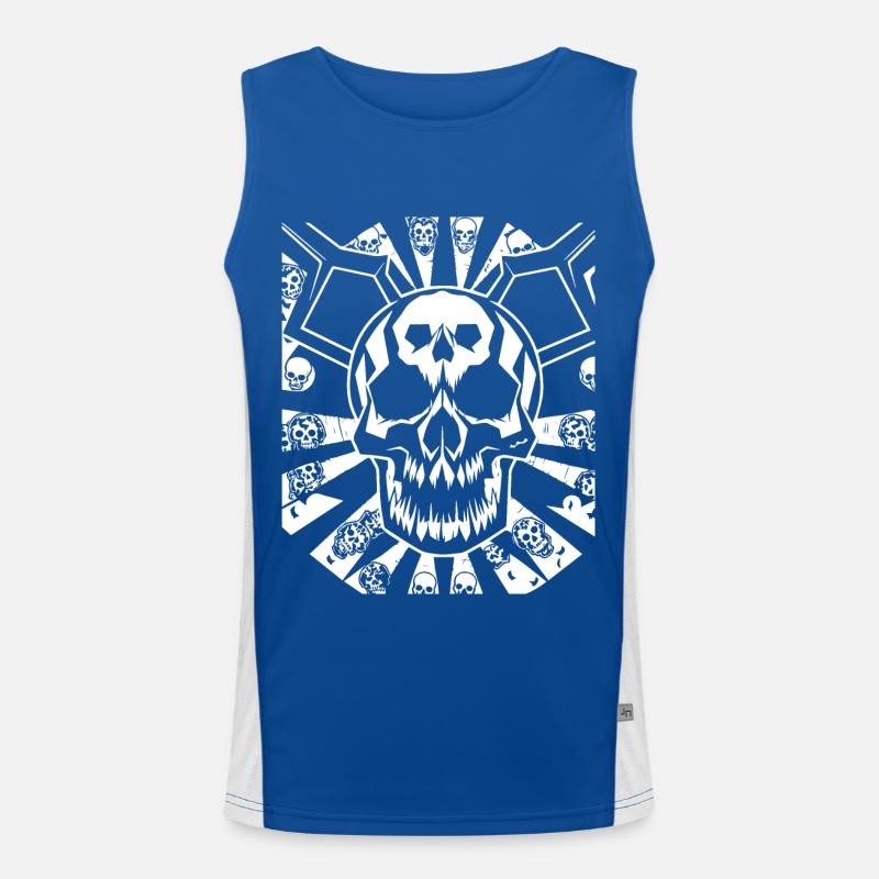 Horror Schädel Schädel Kunst Schädel Gothic Heavy Metal Funktionelles Kontrast-Tank Top für Männer 