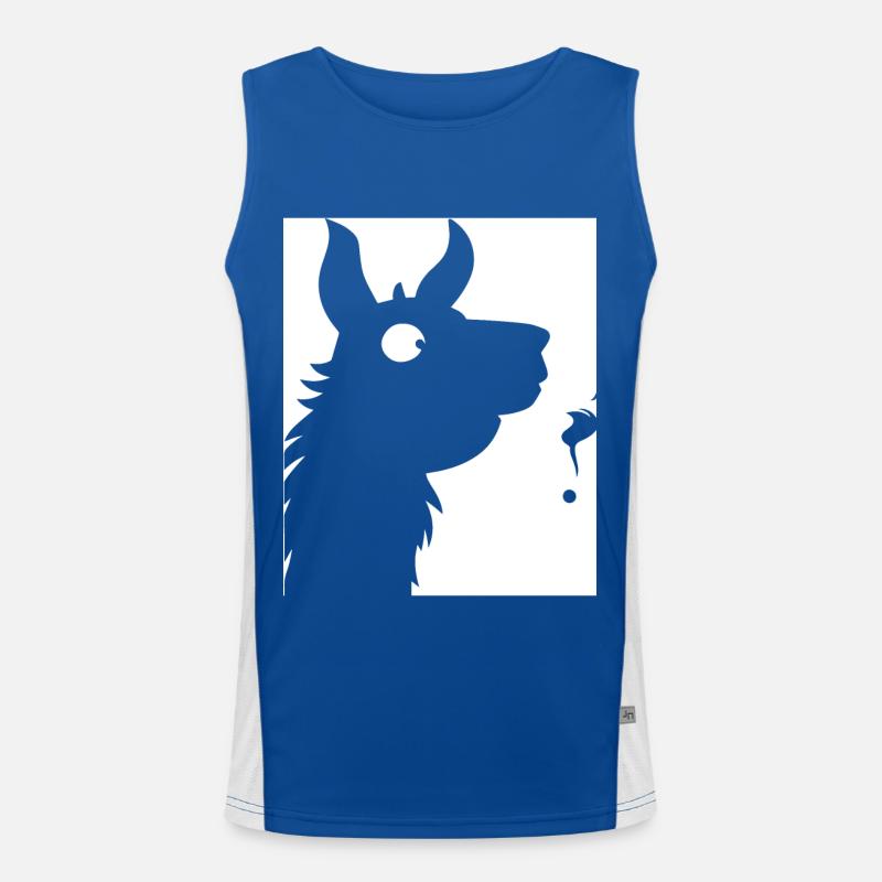 Funny Llama Silhouette Cheeky Fun Llamas Men's Functional Contrast Tank Top 
