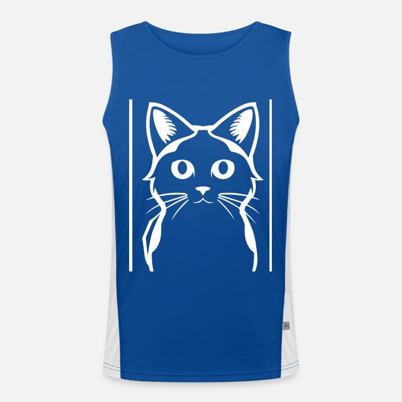 Drôle de chat Silhouette Cheeky Fun Cats Débardeur respirant contrasté Homme 