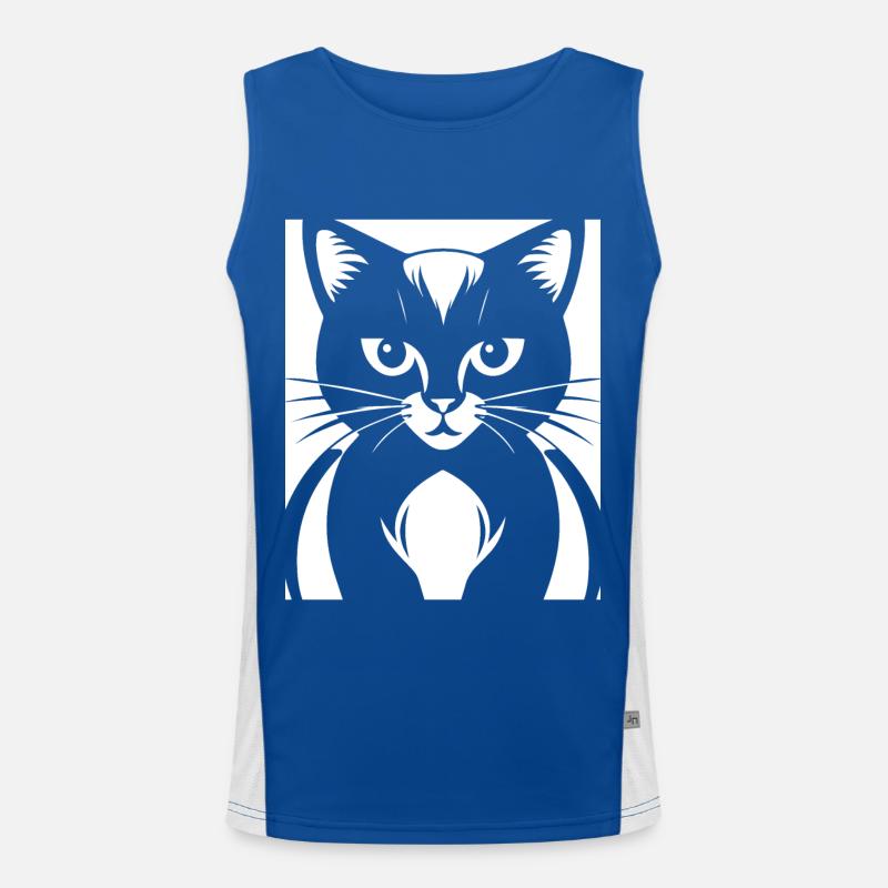 Drôle Chat Silhouette Effronté Fun Chats Débardeur respirant contrasté Homme 