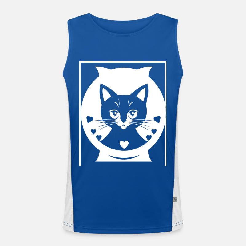 Drôle Chat Silhouette Effronté Fun Chats Débardeur respirant contrasté Homme 