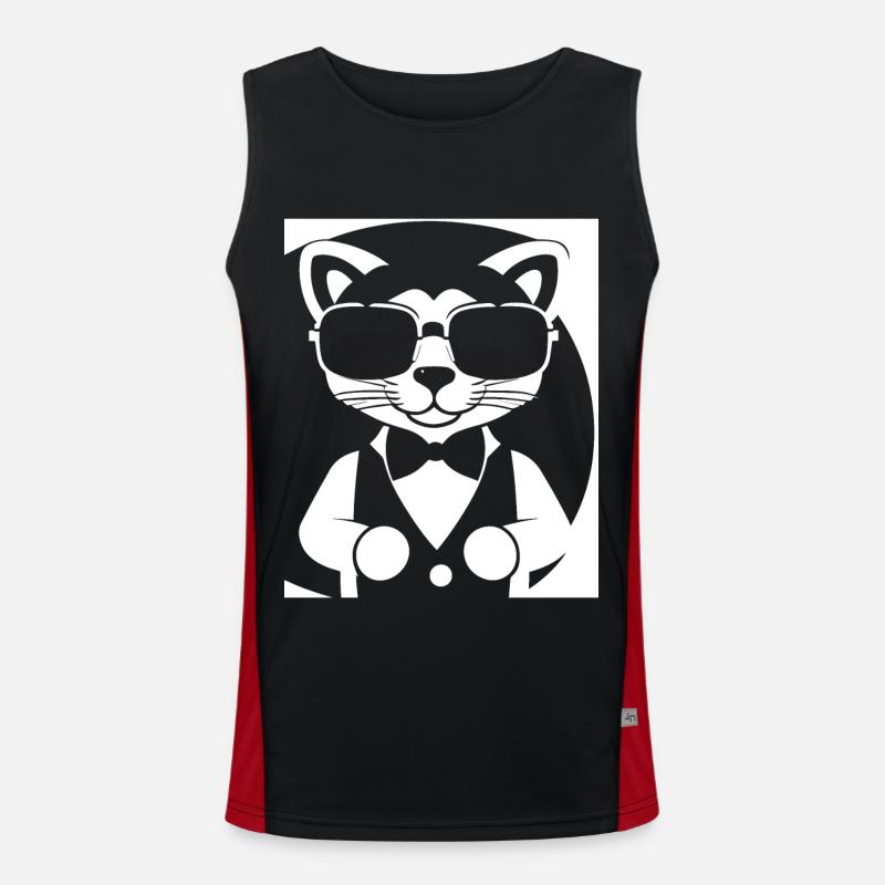 Frettchen mit Sonnenbrille Coole Frettchen Funktionelles Kontrast-Tank Top für Männer 