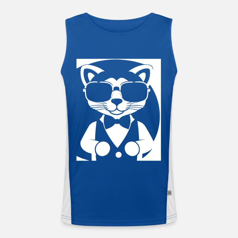 Frettchen mit Sonnenbrille Coole Frettchen Funktionelles Kontrast-Tank Top für Männer 