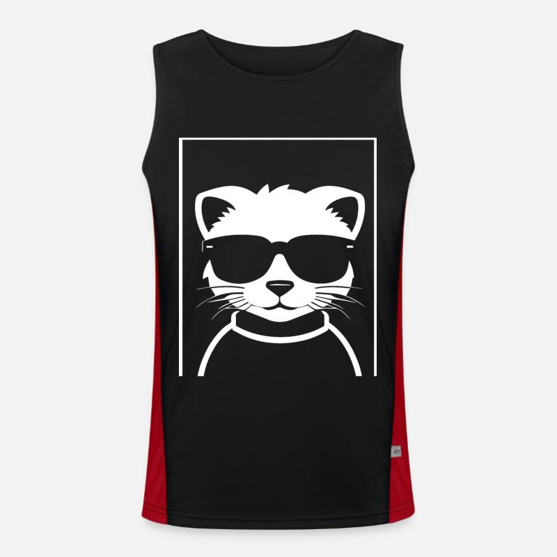 Frettchen mit Sonnenbrille Coole Frettchen Funktionelles Kontrast-Tank Top für Männer 