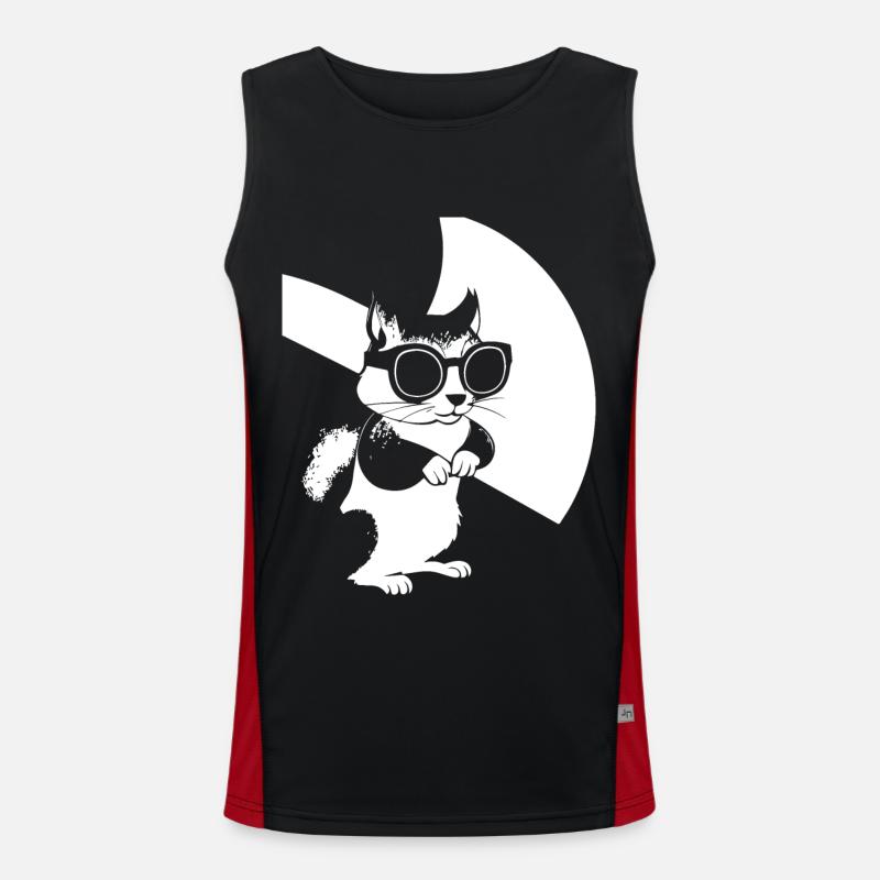 Funny Squirrel Wearing Sunglasses Squirrels Men's Functional Contrast Tank Top 