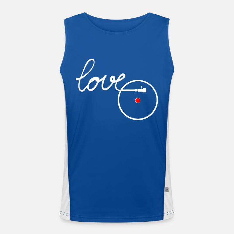 I love Music Turntable Turntable Record player Men's Functional Contrast Tank Top 