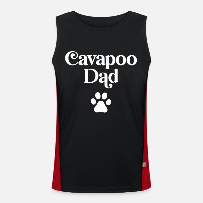 Cavapoo Dad - Men's Functional Contrast Tank Top  - black/red