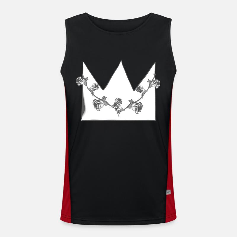 Couronne grise Roses Fleurs Symbole Forme Débardeur respirant contrasté Homme 
