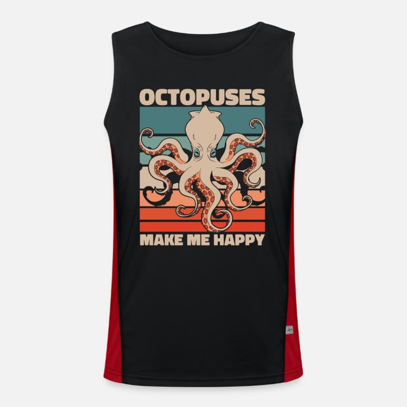 Octopus Kraken Cuttlefish Tier Funktionelles Kontrast-Tank Top für Männer 