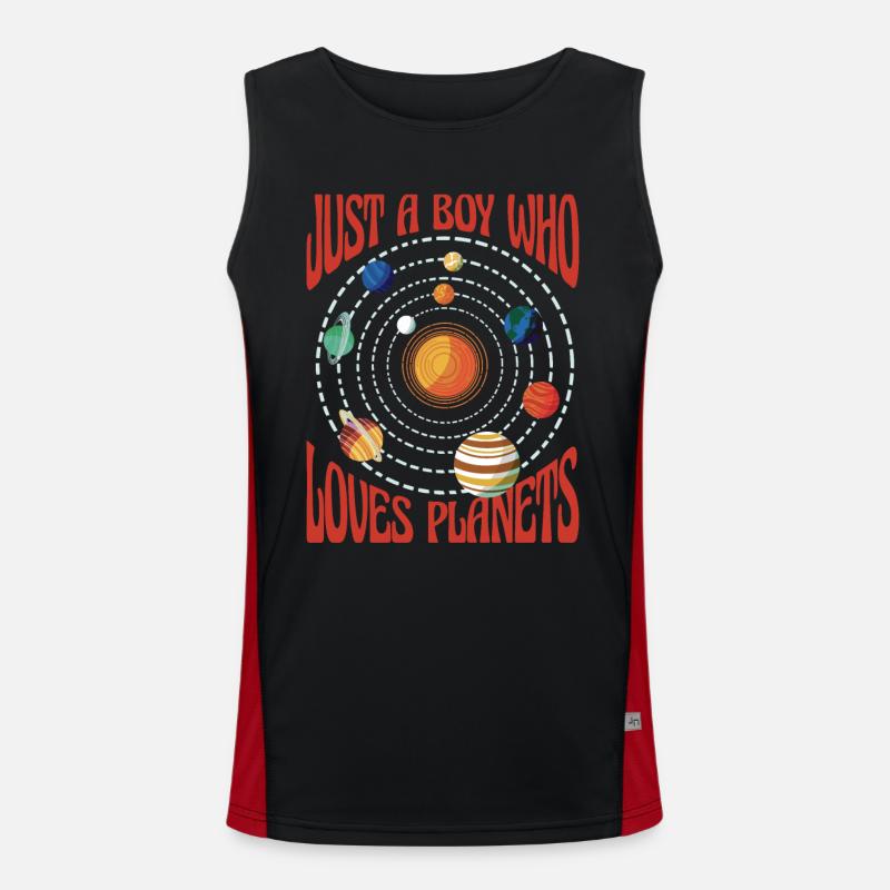 Planet Solar System Astronomy Space - Men's Functional Contrast Tank Top  - black/red