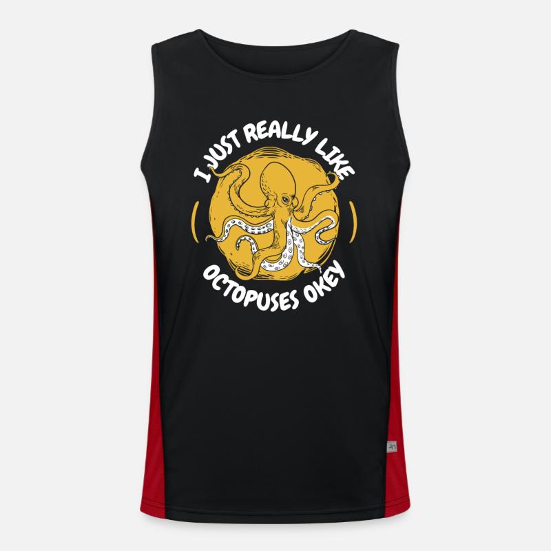 Octopus Octopus Cuttlefish Animal Men's Functional Contrast Tank Top 