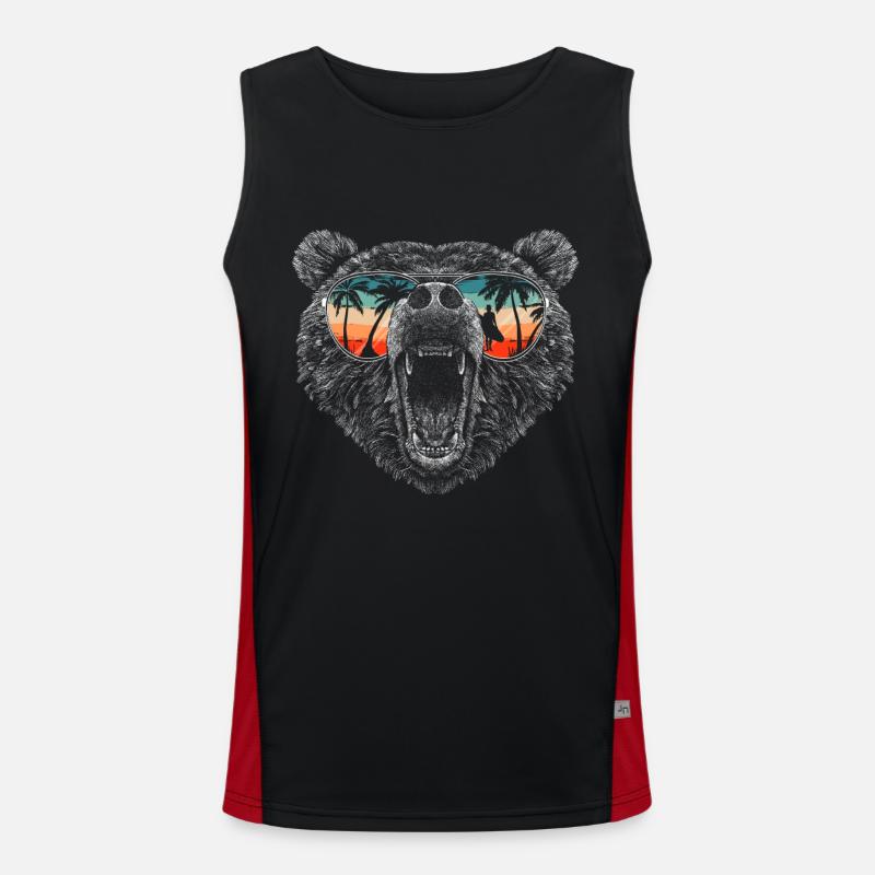 Bear Grizzly Bear Brown Bear Bear Men's Functional Contrast Tank Top 
