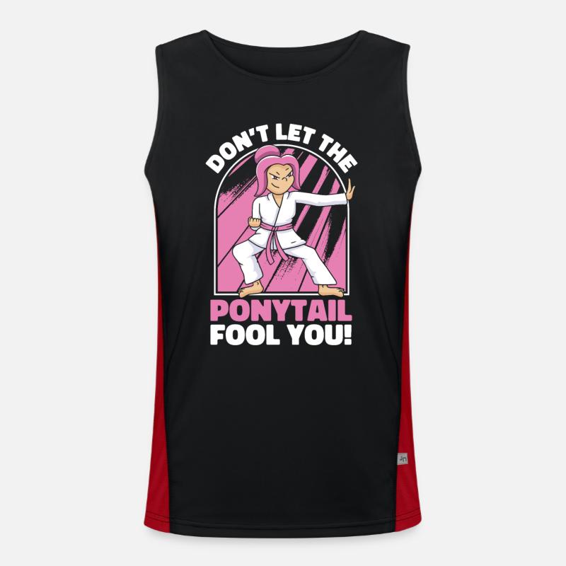 Karate Karatekämpfer Kampfkunst Funktionelles Kontrast-Tank Top für Männer 