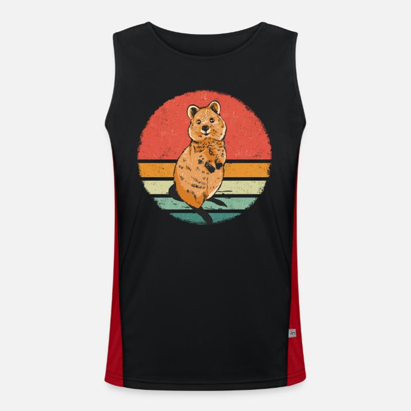 Short-tailed kangaroo quokka animal Men's Functional Contrast Tank Top 