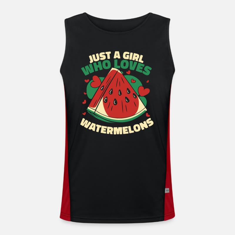 Watermelon Melon Fruit Men's Functional Contrast Tank Top 