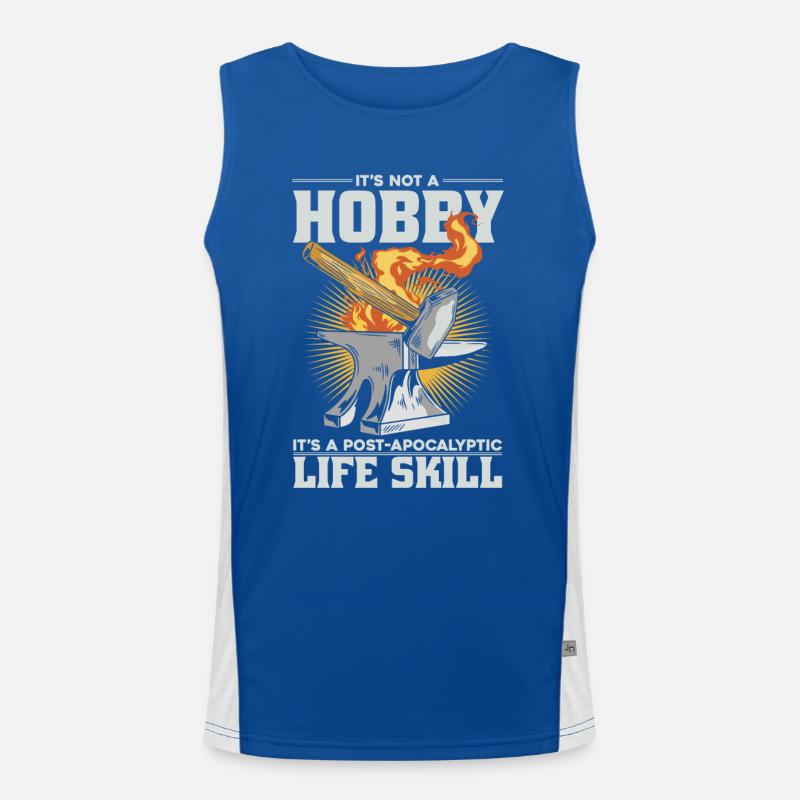 Blacksmith Ironsmith Blacksmith Anvil Forging Men's Functional Contrast Tank Top 