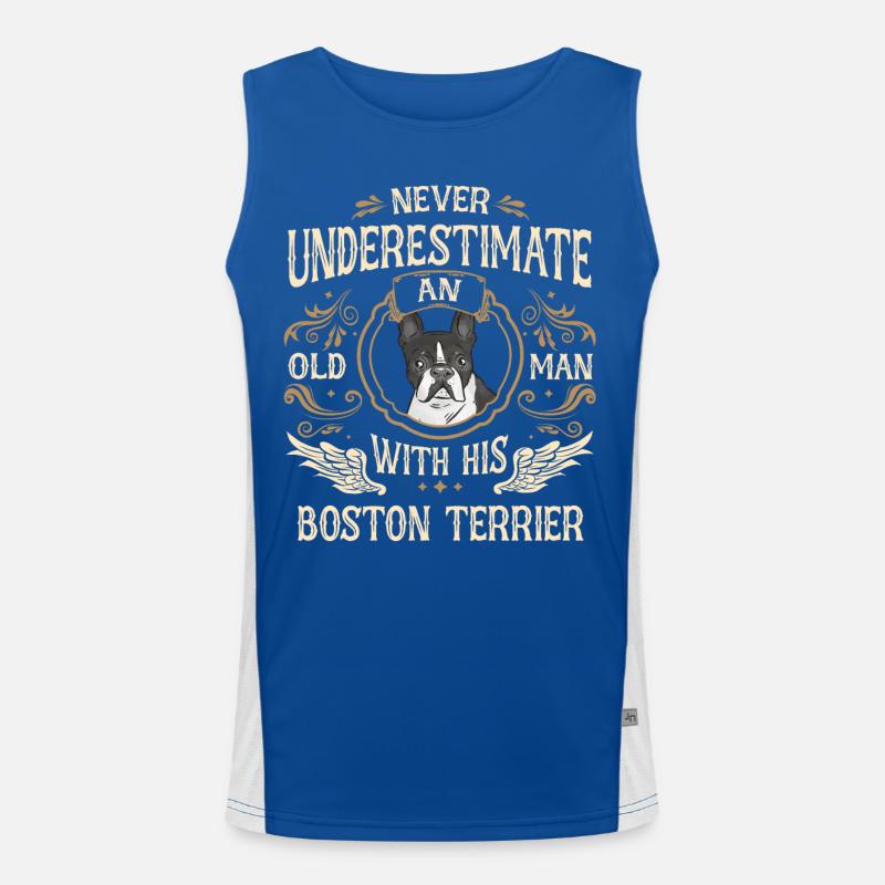 Hund Boston Bull Terrier Hundebesitzer Funktionelles Kontrast-Tank Top für Männer 