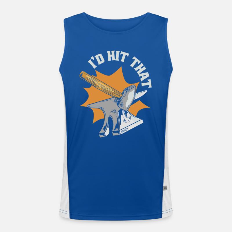 Blacksmith Ironsmith Blacksmith Anvil Forging Men's Functional Contrast Tank Top 