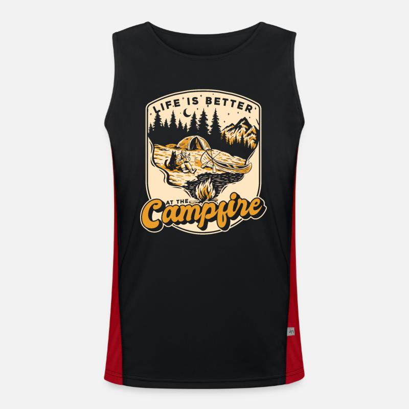 Camping Feu de camping Camping Tentes de camping Débardeur respirant contrasté Homme 