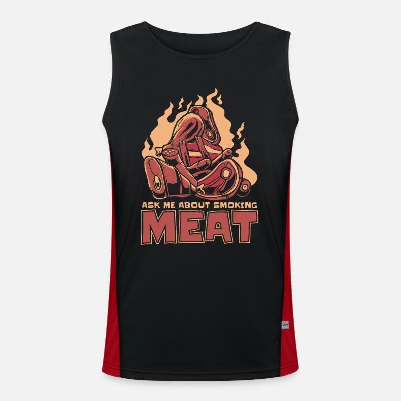 Fleischräuchern BBQ Grill Smoke Beef Smoker Funktionelles Kontrast-Tank Top für Männer 