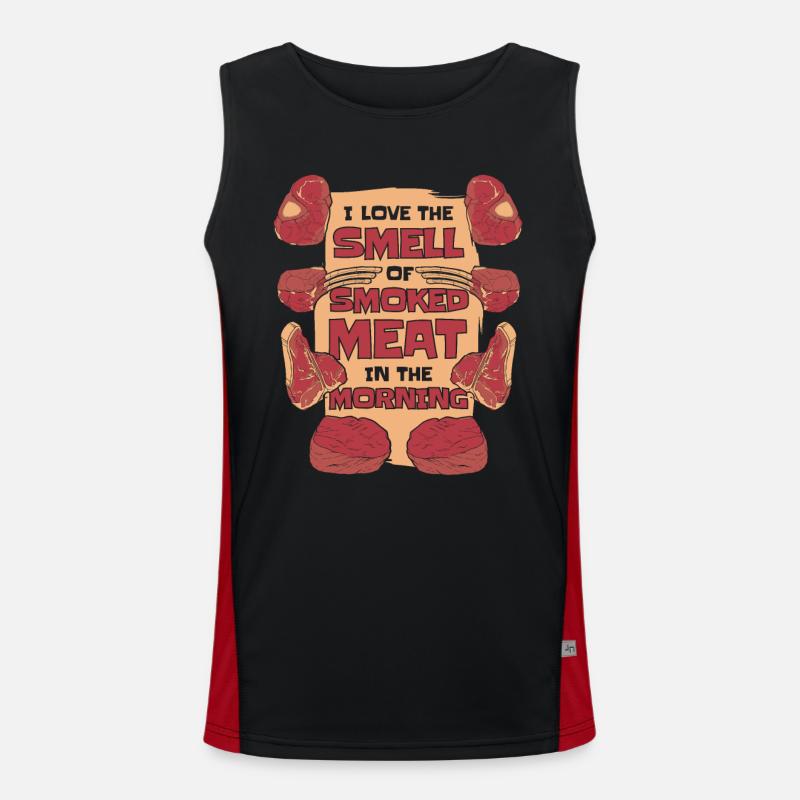 Fleischräuchern BBQ Grill Smoke Beef Smoker Funktionelles Kontrast-Tank Top für Männer 