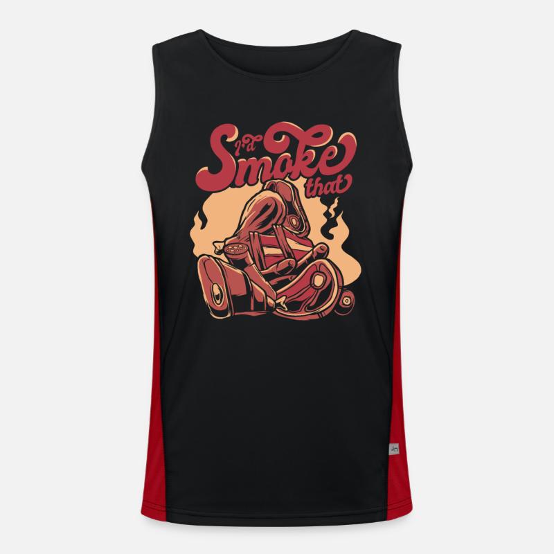 Fleischräuchern BBQ Grill Smoke Beef Smoker Funktionelles Kontrast-Tank Top für Männer 