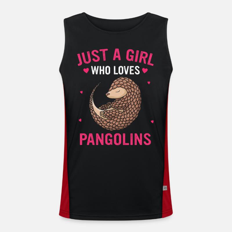 Pangolin Animal Pangolins Endangered Ar Men's Functional Contrast Tank Top 