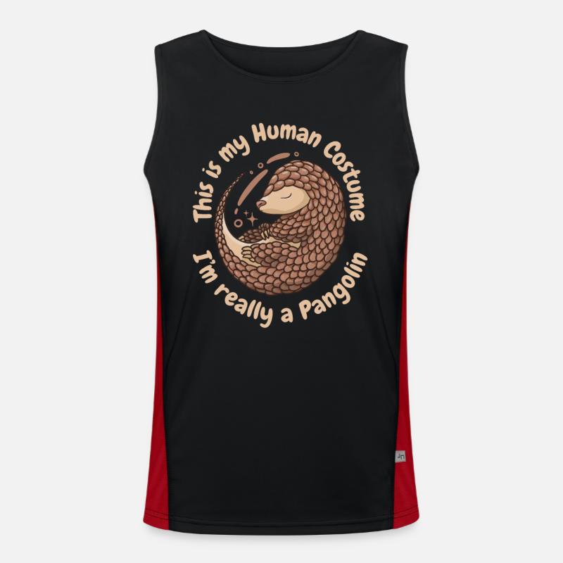 Pangolin Animal Pangolins Endangered Ar Men's Functional Contrast Tank Top 